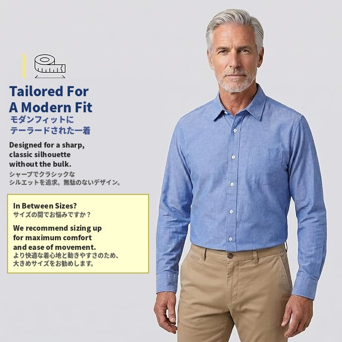 マグネットボタンシャツ（ブルー）